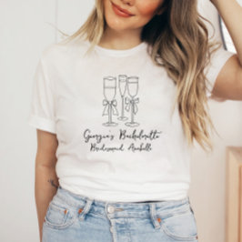 Boog Meisjes Weekend Modern Script Bachelorette T-shirt