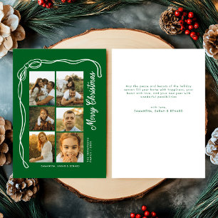 Boog Merry Christmas Familie 6 foto's Feestdagenkaart