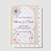 Boog met bloemen vellum uitnodigingen (Offset (Uitnodiging))