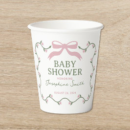 Boog met Flower Vine Baby shower Papieren Bekers