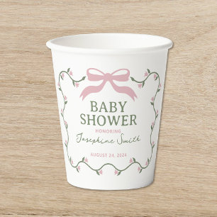 Boog met Flower Vine Baby shower Papieren Bekers