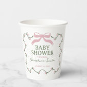 Boog met Flower Vine Baby shower Papieren Bekers (Voorkant)