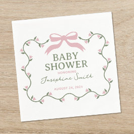 Boog met Flower Vine Baby shower Servet