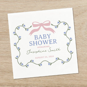 Boog met Flower Vine Baby shower Servet