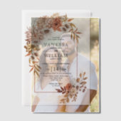 Boog met herfst bloem arrangement herfst bruiloft vellum uitnodigingen (Offset (Koppel))