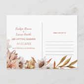 Boog met herfst bloemen foto herfst bruiloft briefkaart (Achterkant)