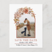 Boog met herfst bloemen foto herfst bruiloft briefkaart (Voorkant)