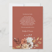 Boog met herfst bloemen herfst bruiloft foto bedankkaart (Achterkant)