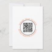 Boog met oranje bloemen QR code herfst bruiloft Kaart (Achterkant)