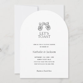 Boog Minimalistische Champagne Koppel Bruiloft Bri Kaart