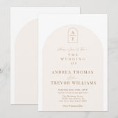 Boog | Minimalistische huwelijksuitnodigingen Kaart (Voorkant / Achterkant)