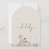 Boog Modern Foliage Safari Baby shower Kaart (Achterkant)