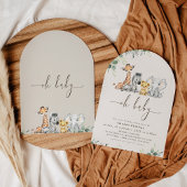 Boog Modern Foliage Safari Baby shower Kaart