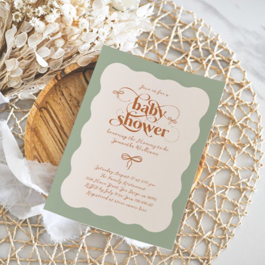 Boog Modern Minimalistisch Neutraal Baby shower Kaart