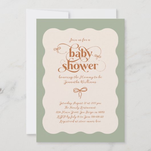 Boog Modern Minimalistisch Neutraal Baby shower Kaart (Voorkant)