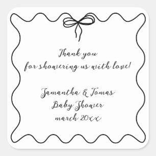 Boog Modern Minimalistisch Neutraal Baby shower Vierkante Sticker