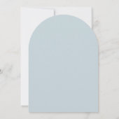 Boog Modern Stof Blauw Verlovingsfeest Kaart (Achterkant)