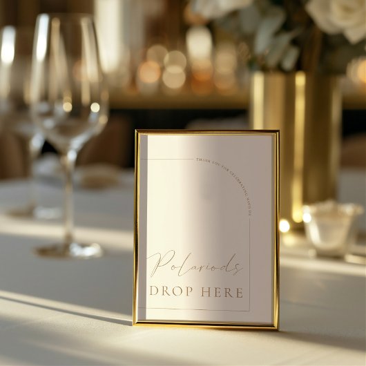 Boog Moderne Kalligrafie Polariod Trouwbord Kaart