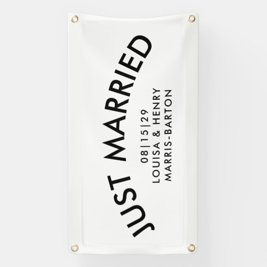 Boog moderne net getrouwde auto spandoek (Verticaal)