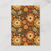 Boog Moderne Retro 70s Bloemen Bruiloft Informatiekaartje (Achterkant)