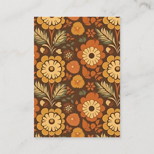 Boog Moderne Retro 70s Bloemen Bruiloft Informatiekaartje (Achterkant)