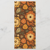 Boog Moderne Retro 70s Bloemen Bruiloft Menu (Achterkant)