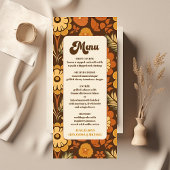 Boog Moderne Retro 70s Bloemen Bruiloft Menu