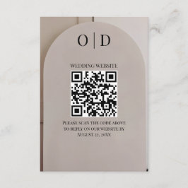 Boog Neutraal Luxe Trouw QR Code Informatiekaartje