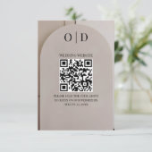 Boog Neutraal Luxe Trouw QR Code Informatiekaartje (Staand voorkant)