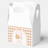 Boog onze Little Cutie Pie Herfst Gingham 1e Verja Bedankdoosjes (Geopend)