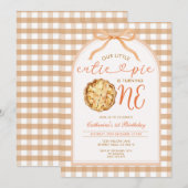 Boog onze Little Cutie Pie Herfst Gingham 1e Verja Kaart (Voorkant / Achterkant)