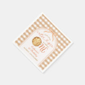 Boog onze Little Cutie Pie Herfst Gingham 1e Verja Servet (Hoek)