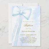 boog op blauwe waterverf | doop kaart (Voorkant)