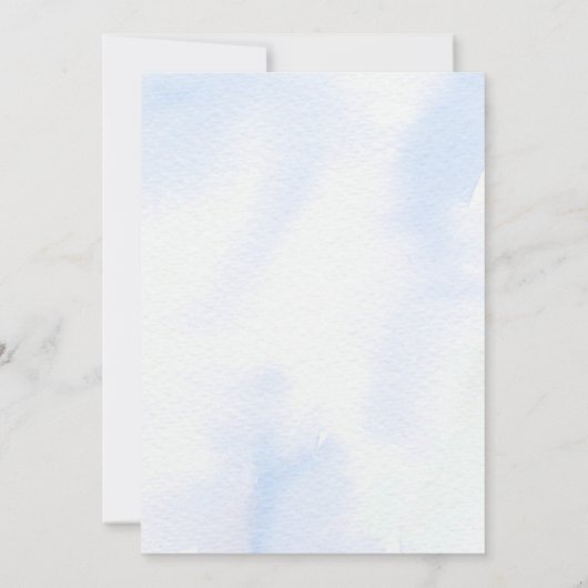 boog op blauwe waterverf | doop kaart (Achterkant)