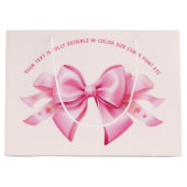 Boog op Trendy Barbiedoll Blush Pink Groot Cadeauzakje (Voorkant)