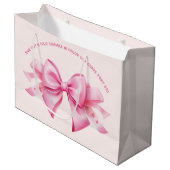 Boog op Trendy Barbiedoll Blush Pink Groot Cadeauzakje (Voorkant Gekanteld)