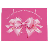 Boog op Trendy Barbiedoll Bubblegum Roze Groot Cadeauzakje (Voorkant)