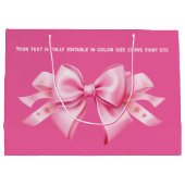 Boog op Trendy Barbiedoll Bubblegum Roze Groot Cadeauzakje (Achterkant)