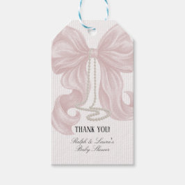 Boog Parel Meisje Baby Shower Dank Je Cadeaulabel