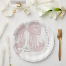 Boog Parel Meisje Baby Shower  Papieren Bordje