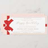 Boog Perzik Streep Babysitten Gift Voucher Kaart (Voorkant / Achterkant)