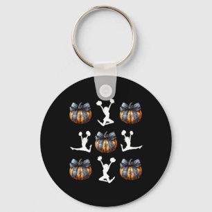 Boog Pompoen Cheer Coach Halloween Herfst Cheerlea Sleutelhanger