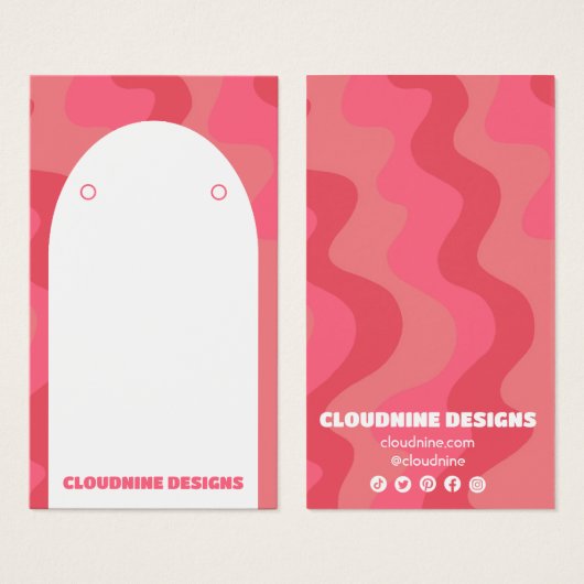 Boog Retro Waves Oorbel Ketting Sieraden Display Visitekaartje (Voorkant /achterkant)