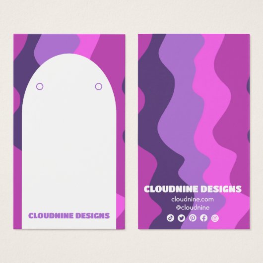 Boog Retro Waves Oorbel Ketting Sieraden Display Visitekaartje (Voorkant /achterkant)