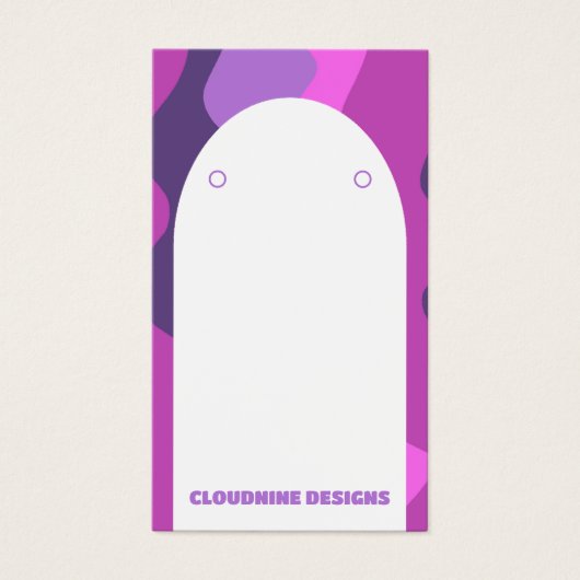 Boog Retro Waves Oorbel Ketting Sieraden Display Visitekaartje (Voorkant)