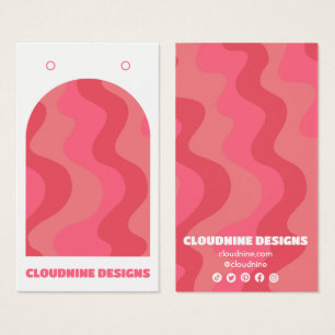 Boog Retro Waves Oorbel Ketting Sieraden Display Visitekaartje