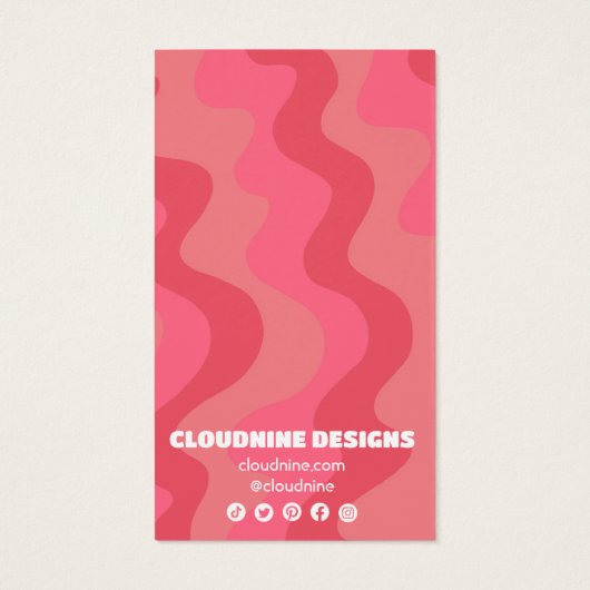 Boog Retro Waves Oorbel Ketting Sieraden Display Visitekaartje (Achterkant)