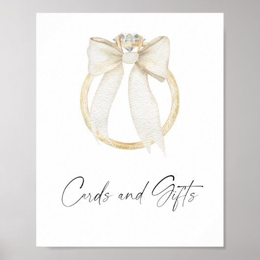 Boog & Ring Bruidsjurk Kaarten en Cadeaus Poster (Voorkant)