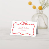 Boog Rode Handgetekende Golf Bruidsdouche Plaatskaartje (Achterkant)