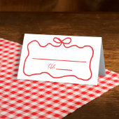 Boog Rode Handgetekende Golvende Bruidsdouche Plaatskaartje